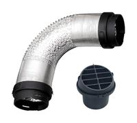 Inscrip ID. 80mm Diesel Heater Duct Pipe Hose Stretched 150cm Long + 2Pcs 75mm Pipe Connectors + 1Pc Round Air Outlet, for Eberspacher, for Webasto, for Propex Diesel Heater