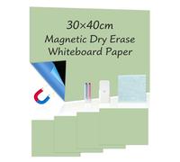 Inscrip Magnetic Whiteboard Paper, 4Pcs 30x40cm DIY Self-Adhesive Dry Erase Board Sheets, Whiteboard Film Stick on Wall with 2 Crayons, 1 Storage Box & 1 Rag, for Office, Home, School, Pub (Green)