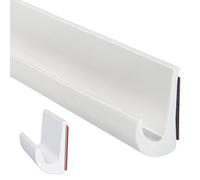 Inscrip RV Rain Gutter, Self-Adhesive J-Shape PVC RV Rain Diverter, Roof Edge Protection Profile, 23mm Height Roof Rain Diversion Strip for Vehicle, Truck, Boat, Car, Van, Door, Motorhome (White-1M)