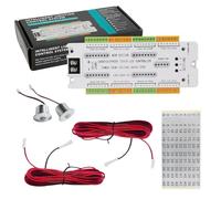 Inscrip Shortcutproof LED Stairway Controller Kit, 32-Channel Automatic LED Step Lights Stair Lighting Set, DC12V/24V with 2 Sensors, 32 Steps Ladder PIR Motion Sensor Kit for Indoor Stair Lighting