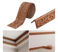 Inscrip Wallpaper Borders Self Adhesive, 10cmx5Mx8mm Skirting Board Trim, Peel and Stick Wall Border Trim, Skirting Board Covers, 3D Anti-Collision Line Border Roll Wall Trim (Coffee)