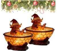 INSDHCCHD Christmas Highland Cow Bubble Bath Lamp, Reading, 3D Animal Book Nightlight, party decorations(2PCS)