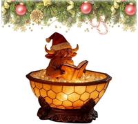 INSDHCCHD Christmas Highland Cow Bubble Bath Lamp, Reading, 3D Animal Book Nightlight, party decorations(1PCS)