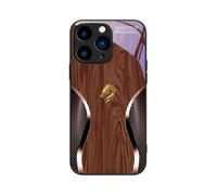 INSDHCCHD Personalized Wood Grain Dragon Magnetic Glass Case, for iPhone 17/16/15/14/13/12 Plus Pro Max,Full Coverage Shockproof Protective Cases(Brown,For iPhone 16 Plus)