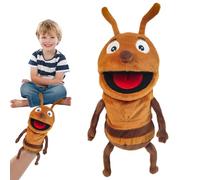 Insect Animal Hand Puppets for Kids 30cm Plush Toy Soft Role Play Educational Storytelling Toys for Preschool Early Learning Ladybug, Bee, Butterfly, Ant, Caterpillar, Dragonfly (Ant)