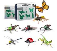 Insect & Animal Slot-Assembly Toys, DIY 3d Insect Jigsaw Puzzles, Realistic Plastic Fake Bug Figures Set, Nature Exploration Toys, Educational Bee Ladybug Butterfly Sensory Model (Advanced)