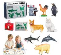 Insect & Animal Slot-Assembly Toys - Educational Bug Playset with 8 Lifeslike Models, 3 Progressive Levels for Hands-On Assembly & Nature Learning