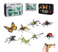 Insect & Animal Slot-Assembly Toys, Realistic DIY 3D Plastic Bug Figures Set, Animal Puzzle Toy Assembly Model,Three Difficulty Levels, for Family Home(Advanced)
