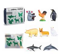 Insect & Animal Slot-Assembly Toys, Realistic Plastic Bug Figures Set, DIY 3D Creative Insect Jigsaw Puzzle, Educational Fake Insects and Bugs Playset for Learning, Boys Girls Party Favors (A1)