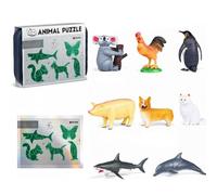 Insect & Animal Slot-Assembly Toys, Realistic Plastic Bug Figures Set, DIY 3D Puzzle Model Set, Educational Bug and Animal Building Kit, Educational Fake Insects and Bugs Playset for Learning (A1)