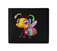 Insect Ant Billfold Wallet Leather Purse Cute Card Holder Clutch for Business Travel