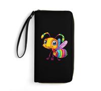 Insect Ant Wristlet Wallets for Men Women Leather Long Wallet Credit Card Clutch with Cord