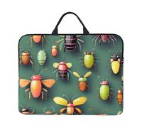 Insect Atlas 14-inch Laptop Case,all-over print,Oxford cloth,thickened pearl cotton protection,classic carrying strap