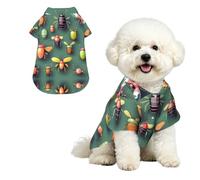 Insect Atlas Breathable Hawaiian Dog Shirt Summer Button Up Top for Small Medium Dogs L