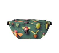 Insect Atlas Crossbody Waist Bag.Large Capacity, Waterproof And Dustproof, Secure Zipper, Suitable For Travel And Outdoor Activities., Black, One Size
