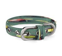 Insect Atlas Dog Collar Adjustable Pet Collar Stainless Steel D-Ring Collar Oxford Cloth Cat Collar Strap with Metal Buckle for Small Medium Dog