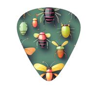 Insect Atlas Guitar Picks 12 Pack Assorted Thickness-0.46mm 0.71mm 0.96mm Medium Thin Heavy Celluloid Style Picks for Acoustic Electric Guitar Ukulele