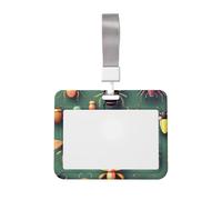 Insect Atlas Id Badge Holder with Lanyard-Horizontal Card Protector, Clear Abs Hard Shell for Work Office Events