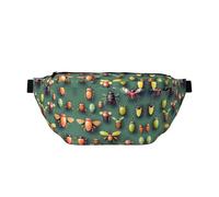 Insect Atlas Large Crossbody Fanny Pack,Gifts For Enjoy Sports Festival Workout Traveling Running Casual, Black, One Size
