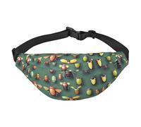 Insect Atlas Large Fashion Crossbody Waist Bag, Travel Casual Boys Waist Bag, Suitable for Sports, Running, Cycling, Traveling, Fishing