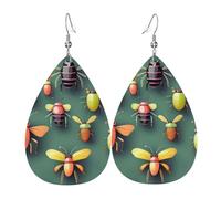 Insect Atlas Leather Earrings Dangle Drop Earring Lightweight Teardrop Earrings Vintage Bohemian Earring for Women Christmas Birthday Gift Fashion Jewelry