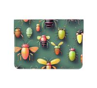 Insect Atlas Leather Laptop Sleeve 13 Inch-Pu Leather Protective Case For Macbook, Slim Computer Bag For Daily Travel