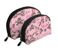 Insect Atlas Moon Cosmetic Bag, Travel Makeup Pouch, Portable Waterproof Cosmetic Pouch for Girls Women., Pretty Pink Roses, One Size