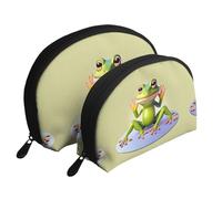 Insect Atlas Moon Cosmetic Bag, Travel Makeup Pouch, Portable Waterproof Cosmetic Pouch for Girls Women., The Funny Frog Doing Yoga, One Size