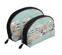 Insect Atlas Moon Cosmetic Bag, Travel Makeup Pouch, Portable Waterproof Cosmetic Pouch for Girls Women., Cute Little Animals, One Size