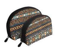 Insect Atlas Moon Cosmetic Bag, Travel Makeup Pouch, Portable Waterproof Cosmetic Pouch for Girls Women., African Tribal Ethnic Texture, One Size