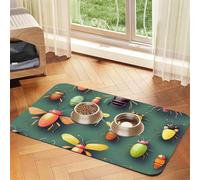 Insect Atlas Pet Absorbent Leather Placemat 40x60cm Beautiful Design Cat and Dog Bowl Mat Portable Storage