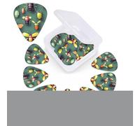 Insect Atlas Print Guitar Picks 12 Pack Guitar Plectrums with Storage Box Bass Picks For Acoustic Guitar Bass Electric Ukulele Includes 0.46mm, 0.71mm, 0.96mm