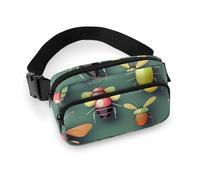 Insect Atlas Printed Fanny Pack Fanny Packs for Women Men,Crossbody Bag Large Chest Bag with Adjustable Strap for Outdoors Workout Traveling Casual Running, Insect Atlas, 20x13cm