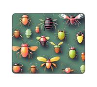 Insect Atlas Square Waterproof Non-Slip Rubber Base Mouse Mat for Office Laptop,Laptop Wireless Mouse Home Office Travel 7 X 8.6 in