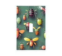 Insect Atlas Unbreakable Polycarbonate Switch Plate-Modern 1 Gang Light Cover for Home Office with Matching Screws