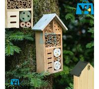 Insect Bee Wooden House Natural Shelter Wood Bug Hotel Garden Nest Box