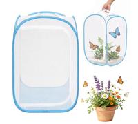 Insect Butterfly Habitat Cage, 24 Inch Tall Pop Up Insect Mesh House | Clear Window Enclosure, Prevents Deformed Wings During Eclosion, Side Zipper Tent, Garden Gift for Science Classroom