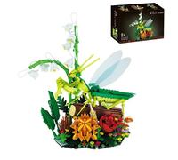Insect Collection Flower Building Set, 753 Pcs Praying Mantis and Flower Building Kit, Insects, Flower, Plant DIY Building Block Toys, Desktop Decor Display, Gifts for Children and Adults (66109)