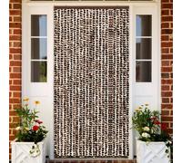 vidaXL Insect Curtain Brown and White 100x220 cm Chenille Doorway Screen Blind