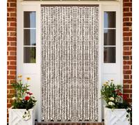 Insect Curtain Chenille Taupe and White 100x220cm Polypropylene Quiet Door Hooks