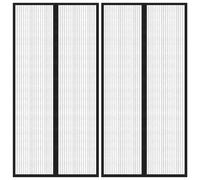 vidaXL 2x Insect Door Curtains with Magnet Blocks Black 220x100 cm Fly Screen