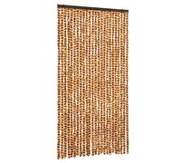 vidaXL Insect Curtain Ochre and White 100x220 cm Chenille Doorway Screen Blind