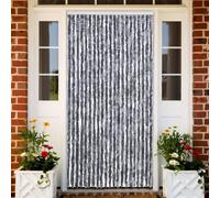 Insect Curtain Silver 90x220 cm Polypropylene Chenille Door Screen Privacy Heat