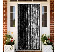 Insect Door Curtain Anthracite 90x220cm Polypropylene Chenille Privacy Hooks XL