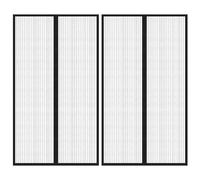 Insect Door Curtain Black 200x80cm Polyester Magnetic SelfClose 2pcs 8pairs set