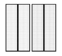 Insect Door Curtain Black 210x100cm Polyester Self-Closing Magnetic Set QuickFit