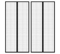 Insect Door Curtain Black Polyester 220x110 cm Magnetic Self-Closing Mesh Panel