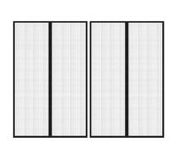 Insect Door Curtain Black Polyester 220x130 cm Magnetic Self-Closing Mesh 2 pcs