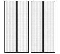 vidaXL 2x Insect Door Curtains with Magnet Blocks Black 220x100 cm Fly Screen