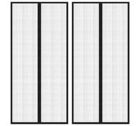 Insect Door Curtains with Magnet Blocks Windows Fly Screen Black 2 pcs vidaXL